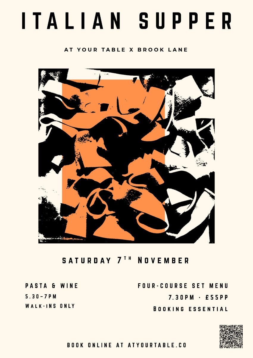AT YOUR TABLE X BROOK LANE COFFEE ITALIAN SUPPER